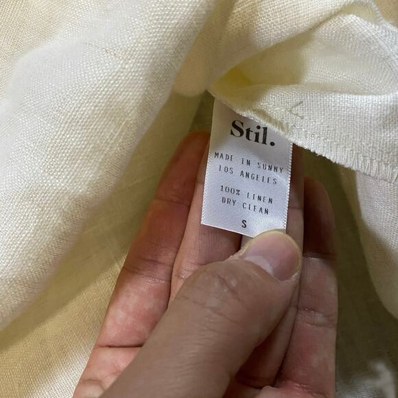 Stil LA Linen Akoya Shell Tie-back Dress - S - Picture 3 of 4